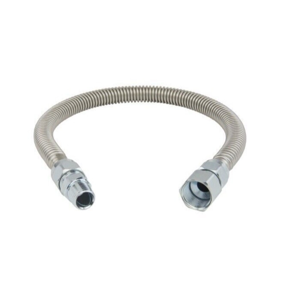 BrassCraft 24 in. Stainless Steel Gas Connector PS3056-24, 1/2 in. FIP/MIP
